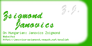 zsigmond janovics business card
